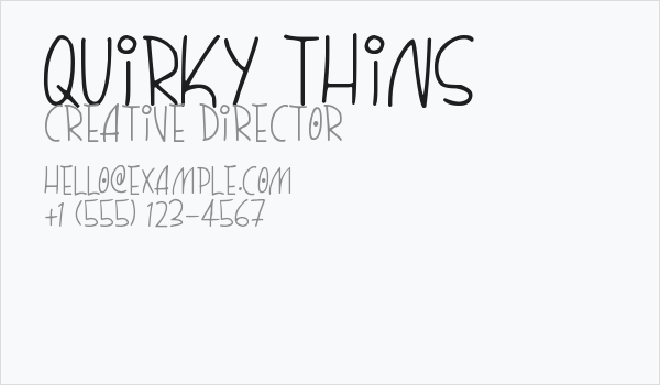 Quirky Thins Business Card