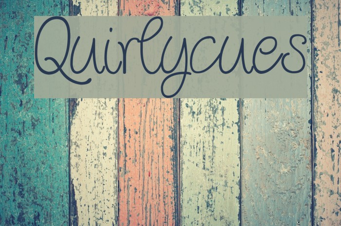 Quirlycues Шрифта examples