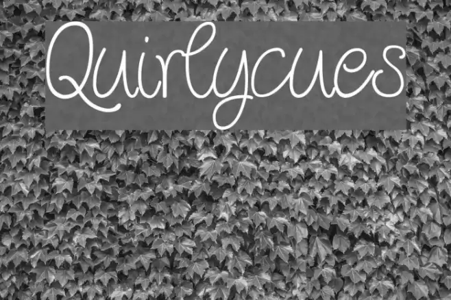 Quirlycues Font examples