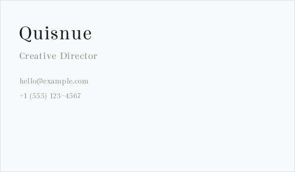 Quisnue Business Card