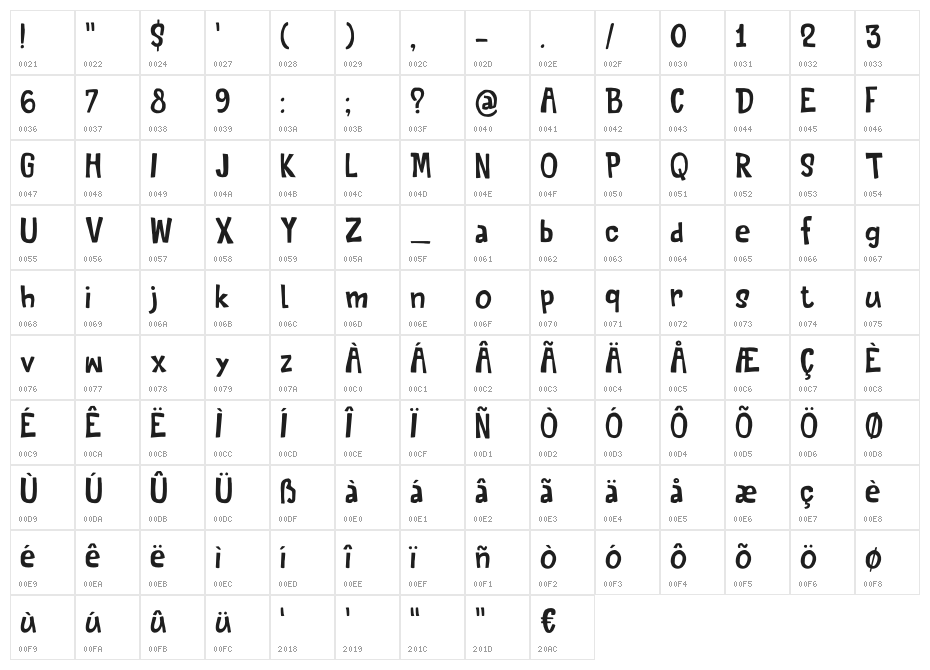 Quite Something DEMO Regular Character Map