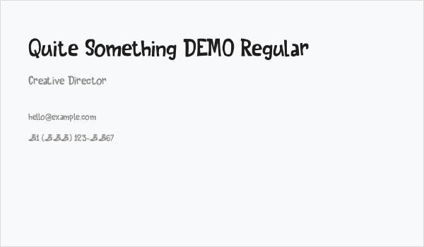 Quite Something DEMO Regular Business Card