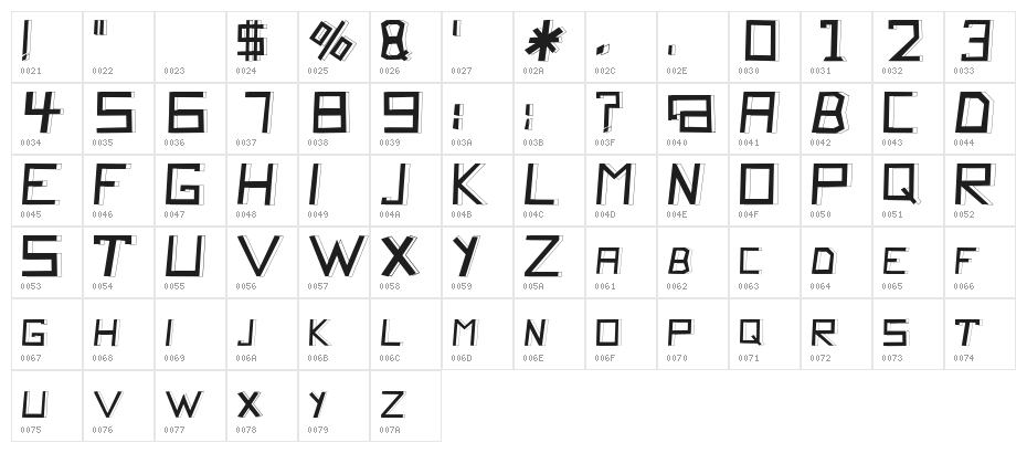 QuitoChicken-Regular Character Map