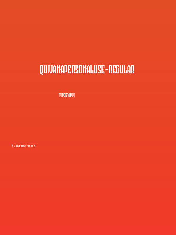 QuivanaPersonalUse-Regular Poster