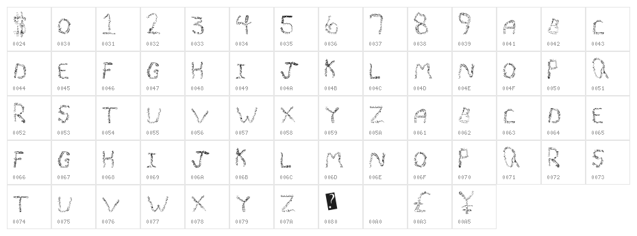 QuiveringNoodle Character Map