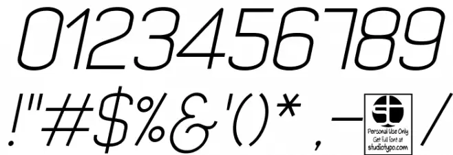 Quizma Light Italic Demo Font OTHER CHARS