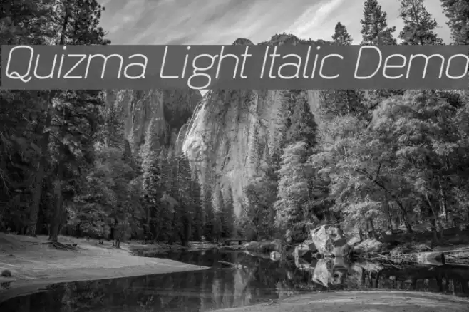 Quizma Light Italic Demo Font examples