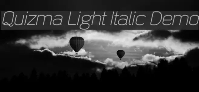 Quizma Light Italic Demo Font examples