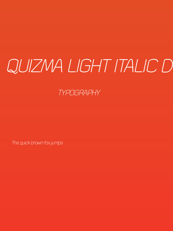 Quizma Light Italic Demo Poster