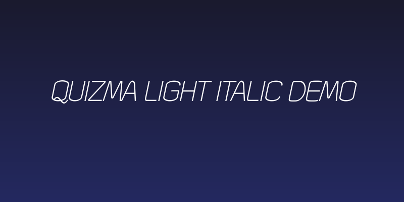 Quizma Light Italic Demo Social Header