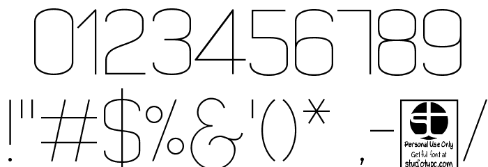 Quizma Thin Demo Font OTHER CHARS