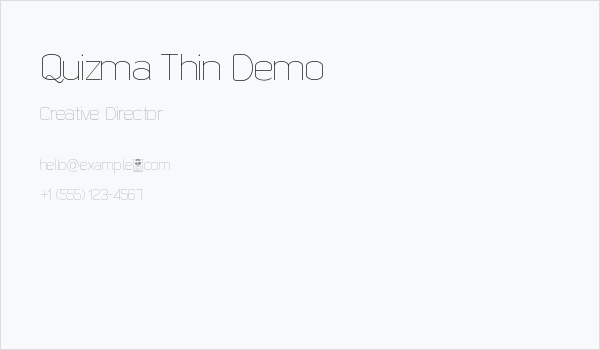 Quizma Thin Demo Business Card