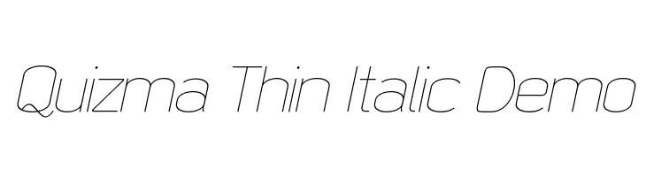 Quizma Thin Italic Demo Font