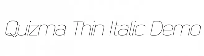 Quizma Thin Italic Demo  नि: शुल्क फ़ॉन्ट्स डाउनलोड
