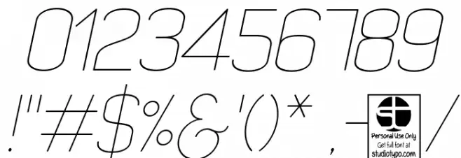 Quizma Thin Italic Demo Font OTHER CHARS