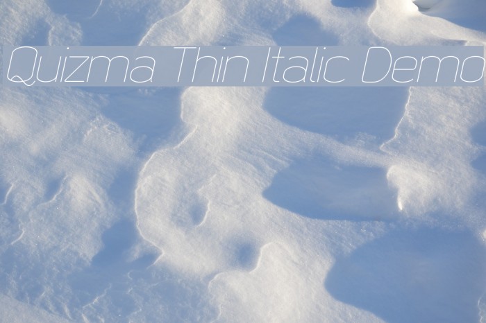 Quizma Thin Italic Demo Font examples