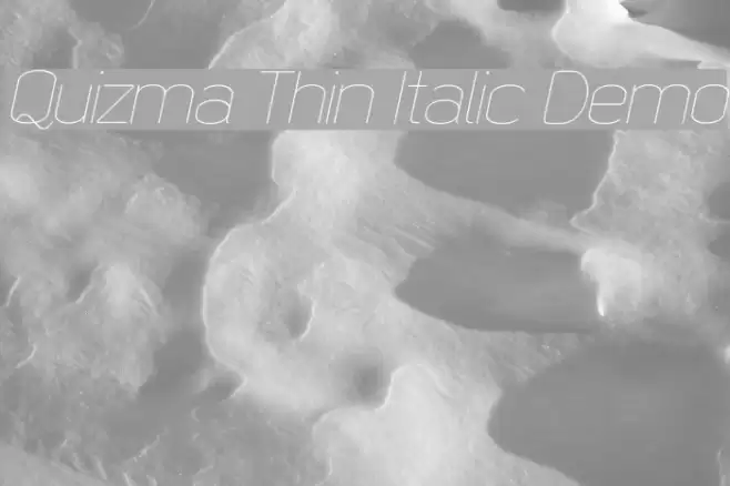 Quizma Thin Italic Demo Font examples