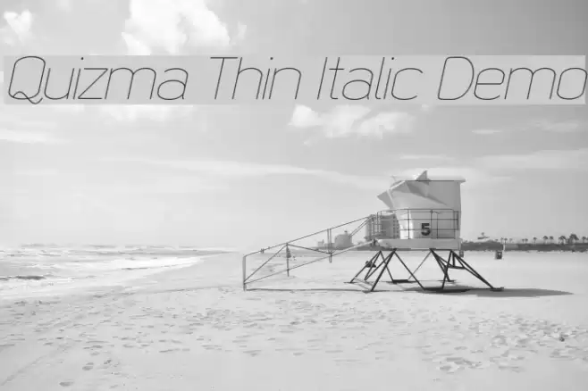 Quizma Thin Italic Demo Font examples