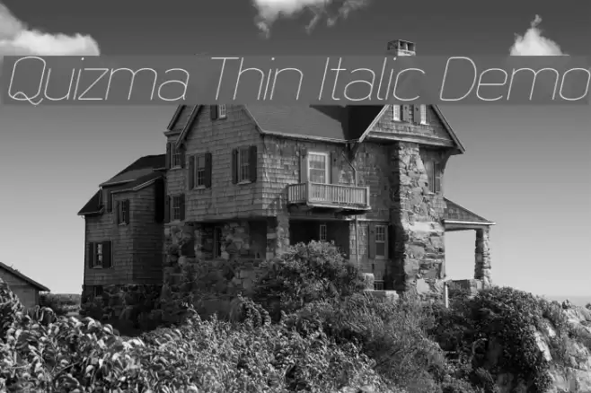 Quizma Thin Italic Demo Font examples