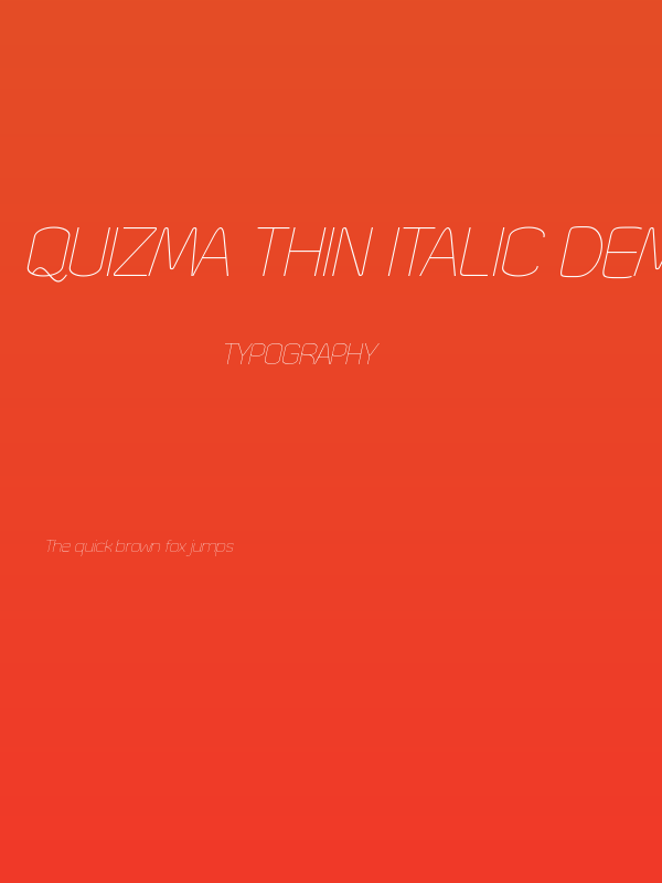 Quizma Thin Italic Demo Poster