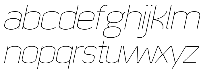 Quizma Thin Italic Demo Font LOWERCASE