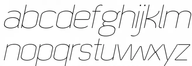 Quizma Thin Italic Demo Schriftart Kleinbuchstaben