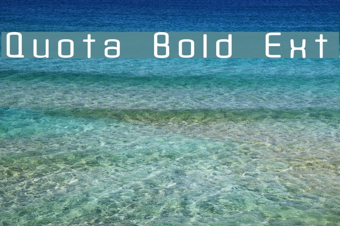 Quota Bold Ext. Font examples