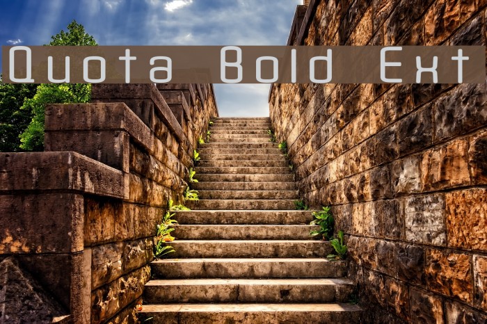 Quota Bold Ext. Font examples