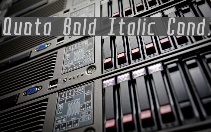 Quota Bold Italic Cond. Example 1
