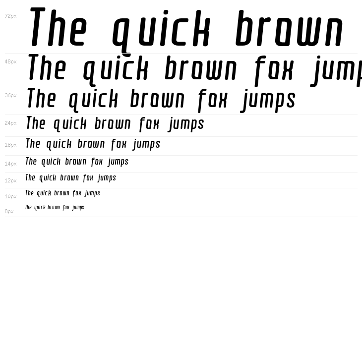 Quota Bold Italic Cond. Waterfall