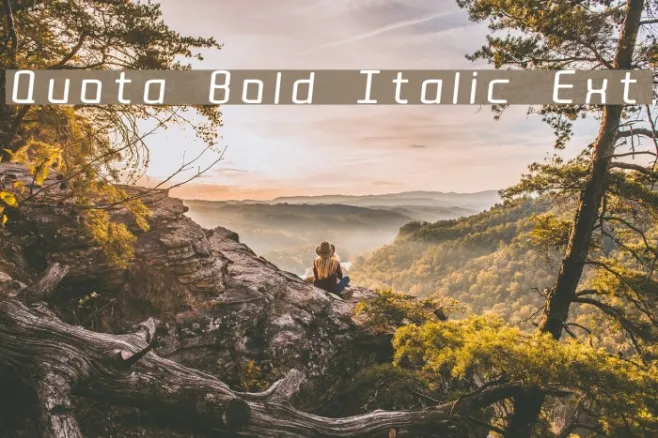 Quota Bold Italic Ext. Example 2