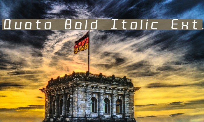 Quota Bold Italic Ext. Font examples