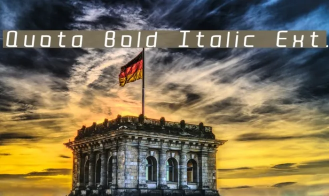 Quota Bold Italic Ext. Example 3