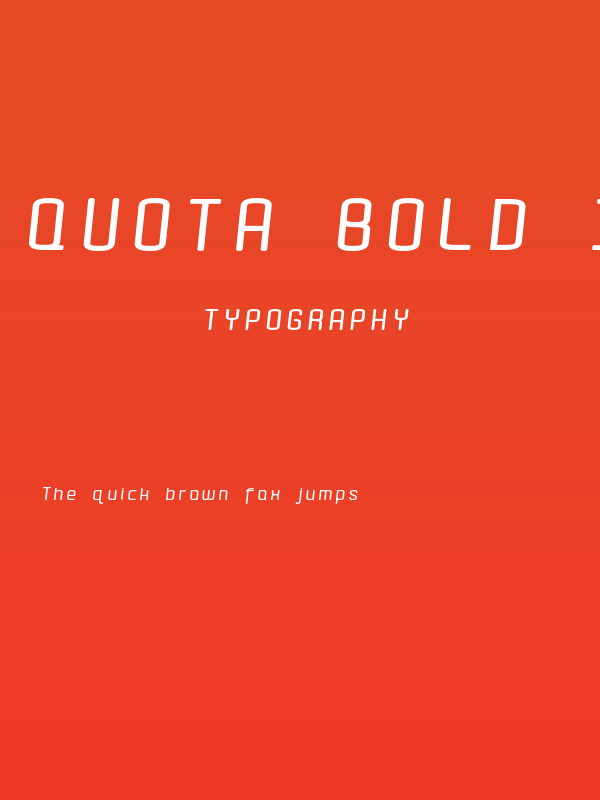 Quota Bold Italic Ext. Poster