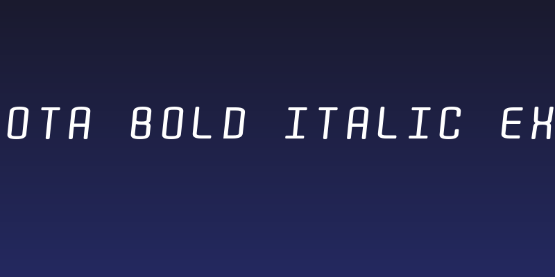 Quota Bold Italic Ext. Social Header