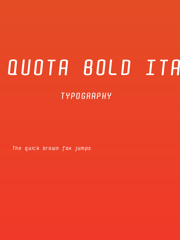 Quota Bold Italic Poster