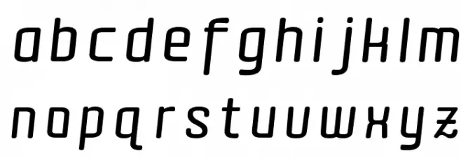 Quota Bold Italic Caratteri MINUSCOLO