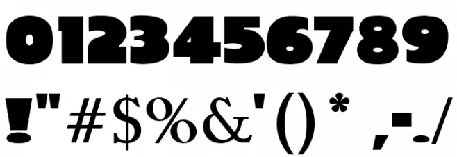 Quota Bold Font OTHER CHARS