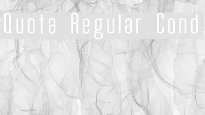 Quota Regular Cond. Font examples