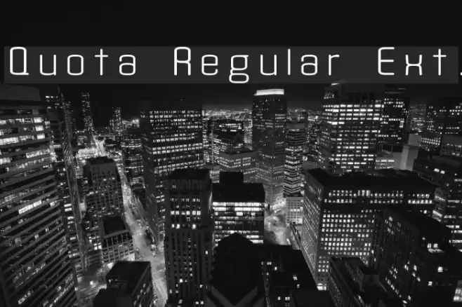 Quota Regular Ext. Font examples