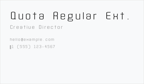 Quota Regular Ext. Business Card
