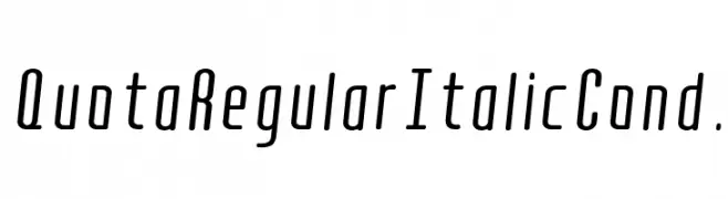 Quota Regular Italic Cond.  フリーフォントのダウンロード