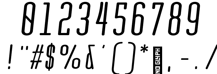Quota Regular Italic Cond. Font OTHER CHARS