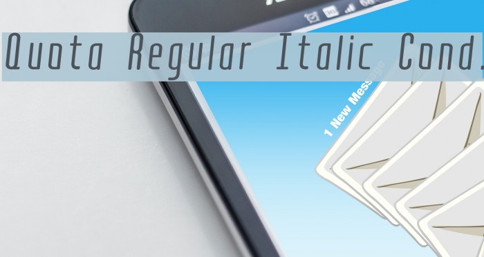 Quota Regular Italic Cond. Font examples
