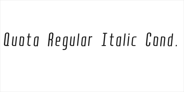 Quota Regular Italic Cond. Logo