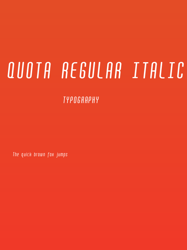 Quota Regular Italic Cond. Poster