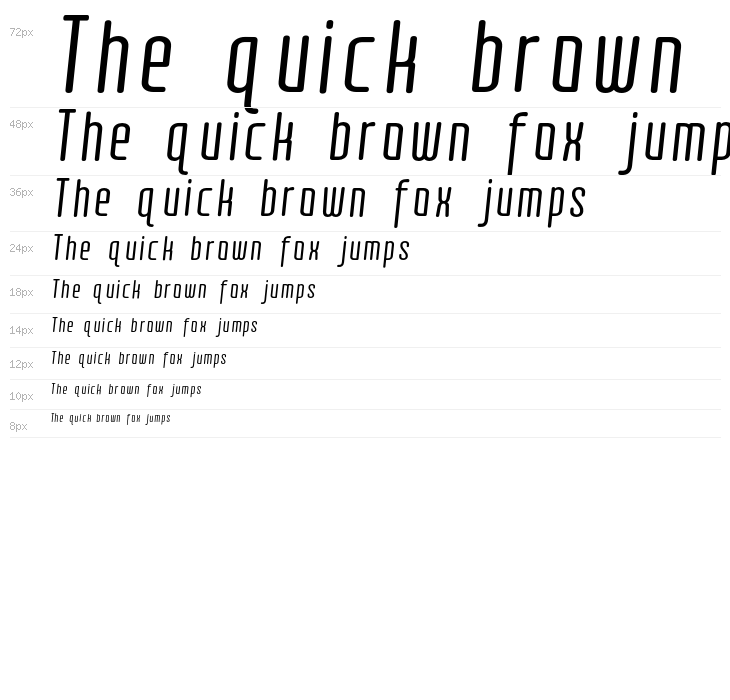 Quota Regular Italic Cond. Waterfall