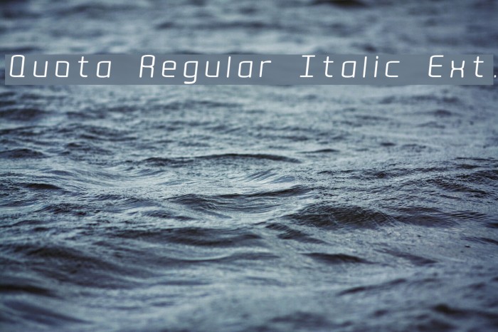 Quota Regular Italic Ext. Font examples