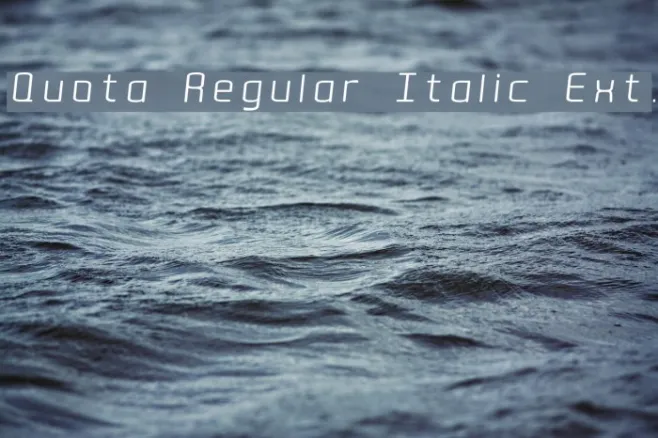 Quota Regular Italic Ext. Example 1