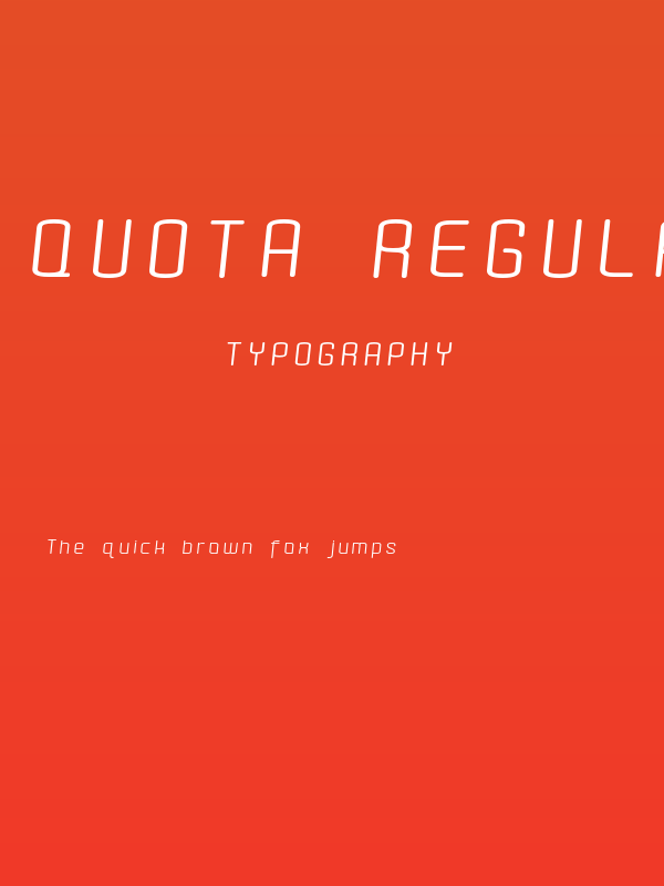 Quota Regular Italic Ext. Poster